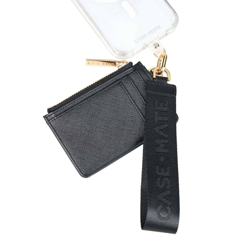 Case-Mate Phone Strap Leather Wristlet and Wallet - Black